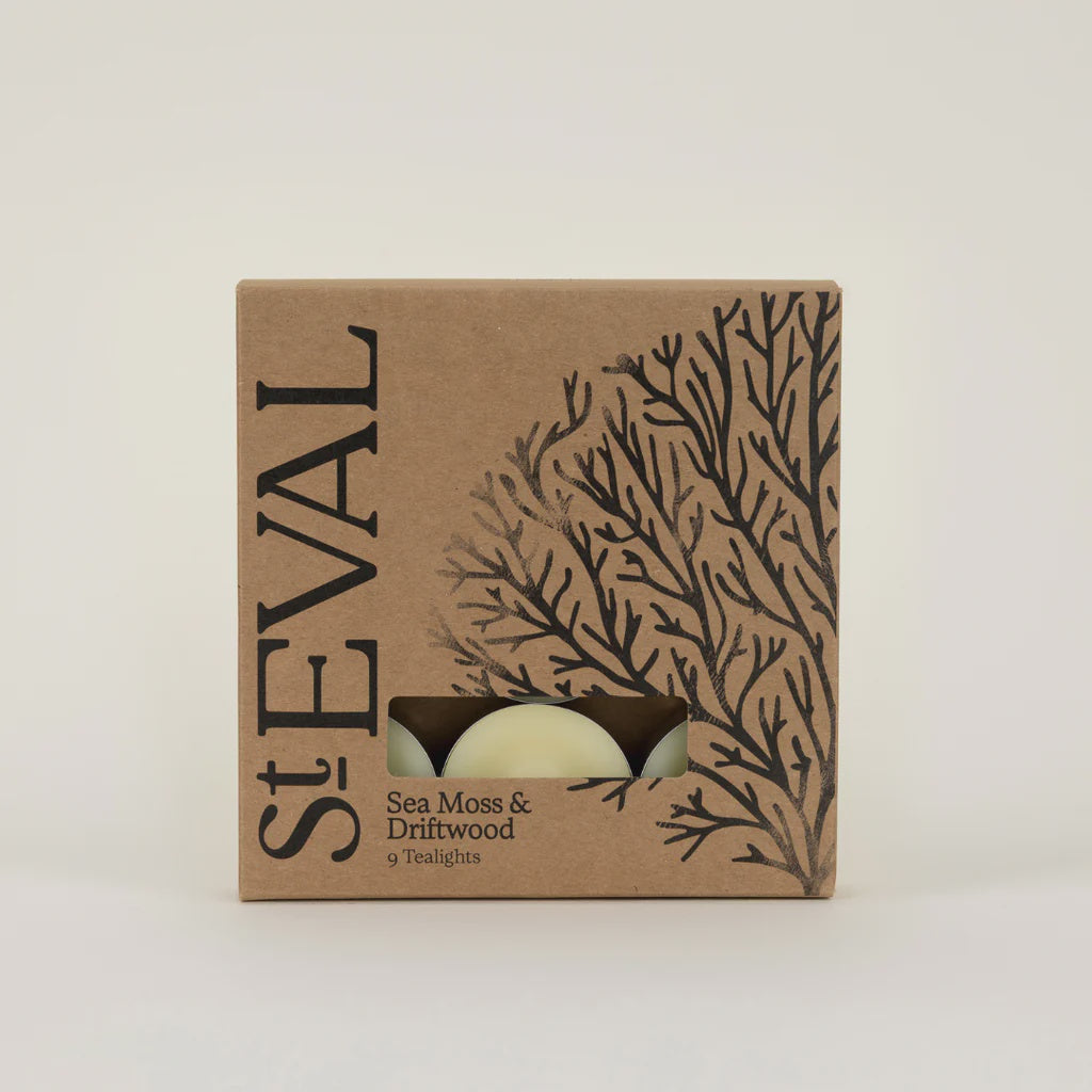 St Eval Sea Moss & Driftwood Tealights Candles - Precious Sparkle