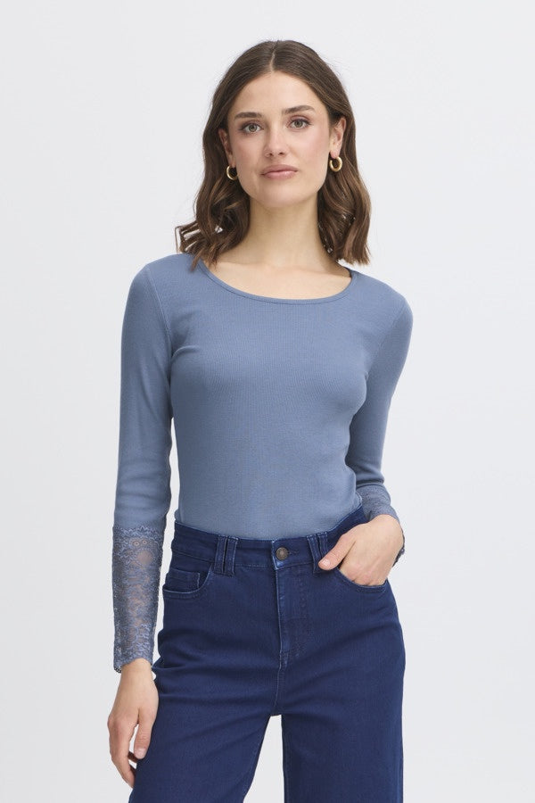 Fransa Frhizamond Tee Bering Sea Blue - Precious Sparkle