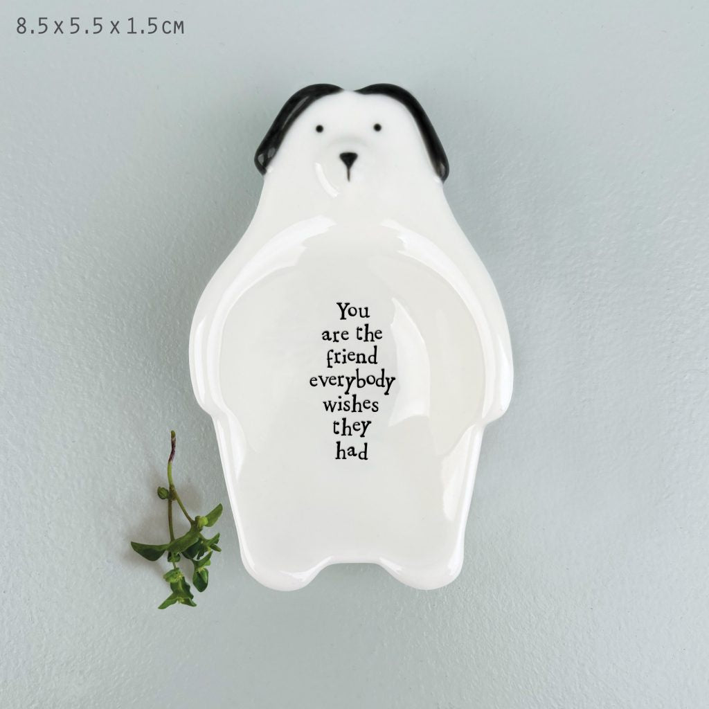 East of India Flat Dish Dog - Precious Sparkle