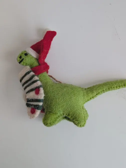 Dinosaur Christmas Ornament Handmade - Precious Sparkle