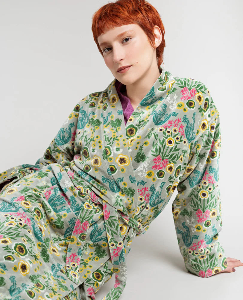 Les Touristes Velvet Kimono Dressing Gown Swainston Green - Precious Sparkle