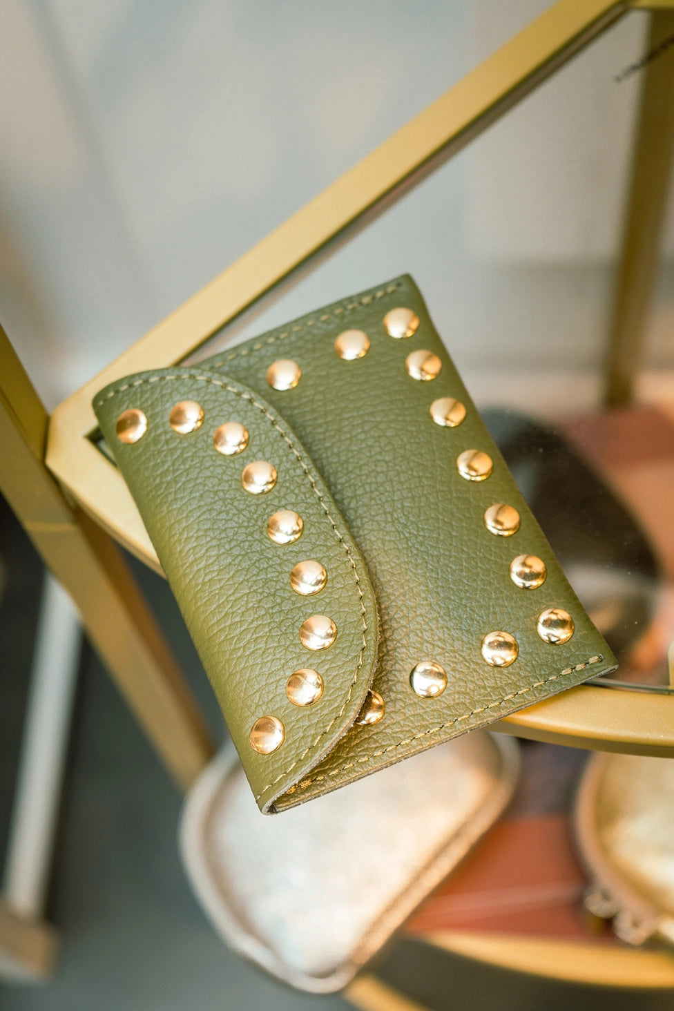 Cherry Paris Leina Leather Purse Khaki - Precious Sparkle