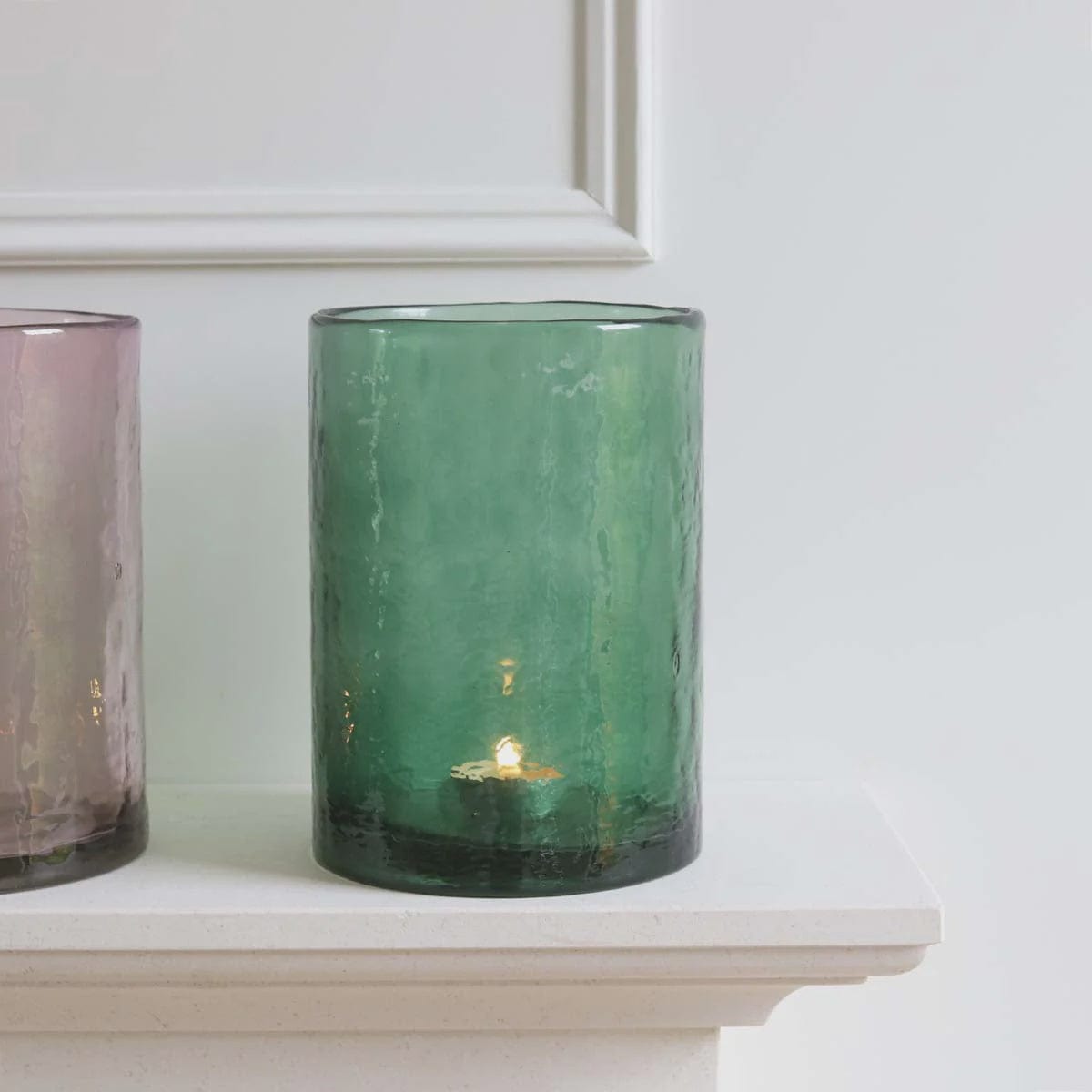 Biggie Best Homewares Biggie Best Large Green Recycled Glass Hurricane