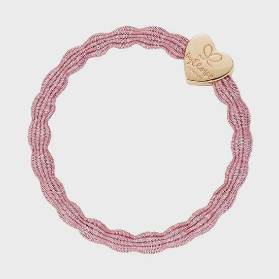 By Eloise Accessories By Eloise Bangle Band | Metallic Gold Heart | Rose Pink