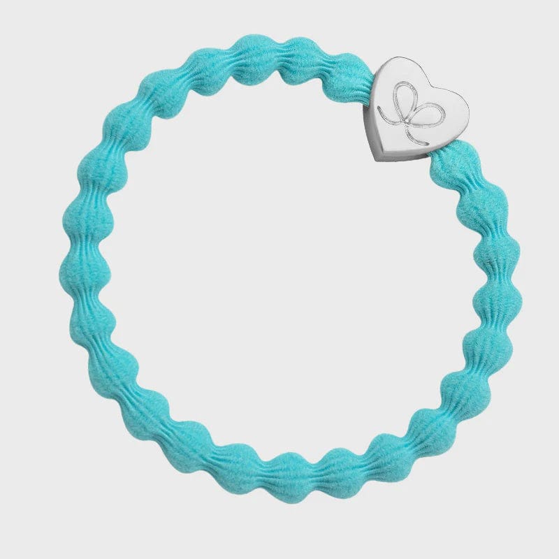 By Eloise Accessories By Eloise Bangle Band | Metallic Silver Heart Turquoise