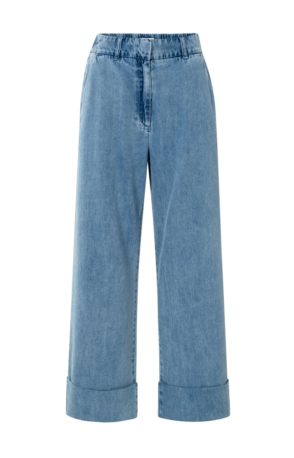YAYA Denim Trousers with Turn-Ups - Precious Sparkle