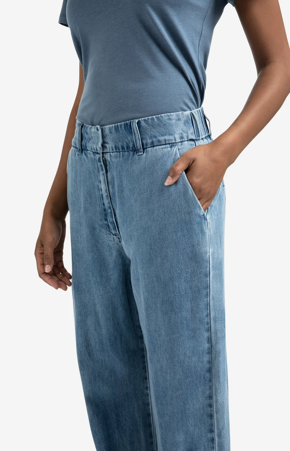 YAYA Denim Trousers with Turn-Ups - Precious Sparkle