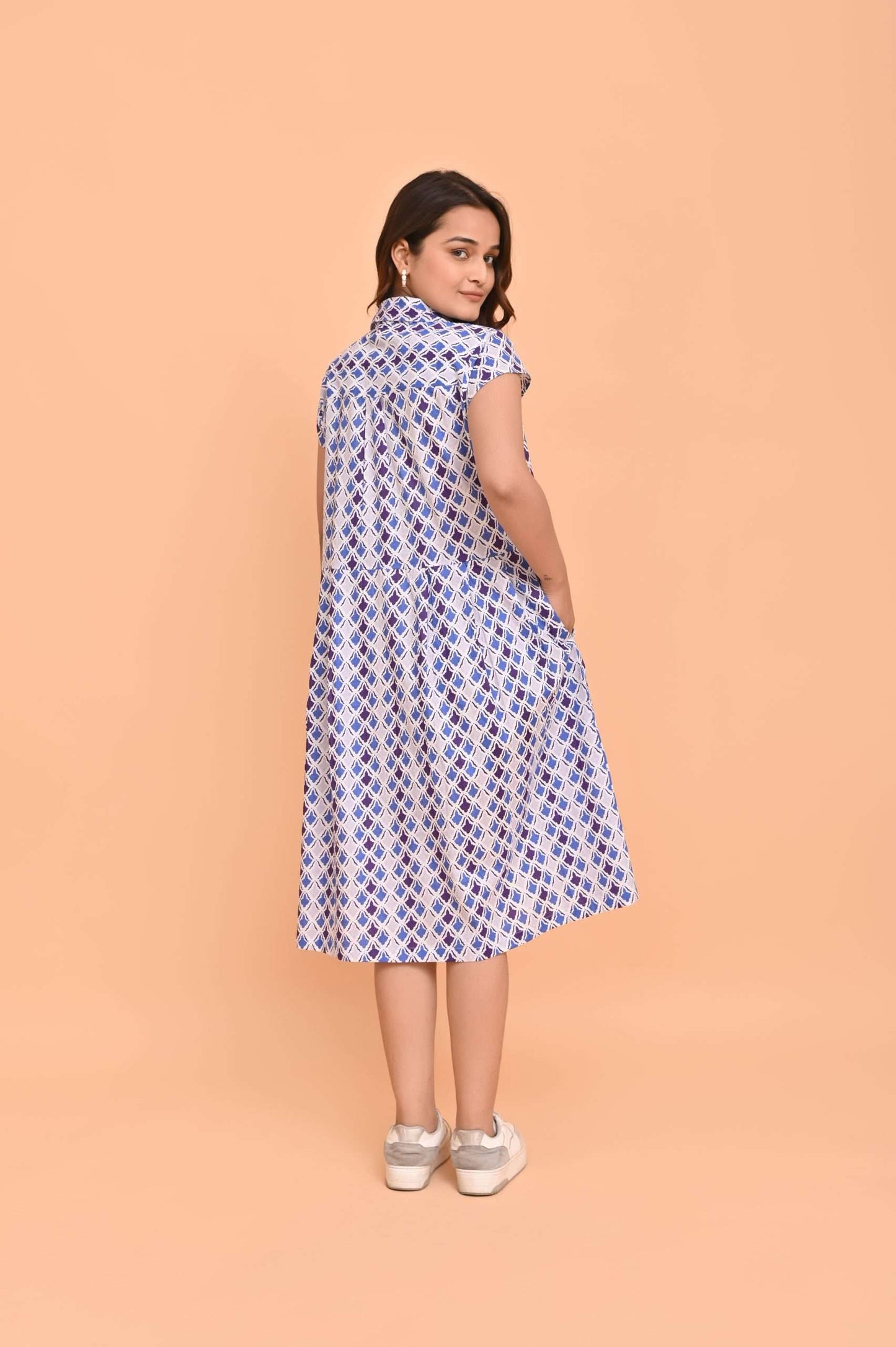 Dream Fashion Handprint Dream Apparel Arlington Dress Maxton Blue