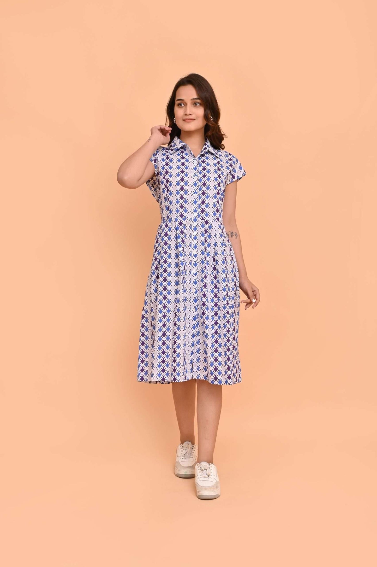 Dream Fashion Handprint Dream Apparel Arlington Dress Maxton Blue