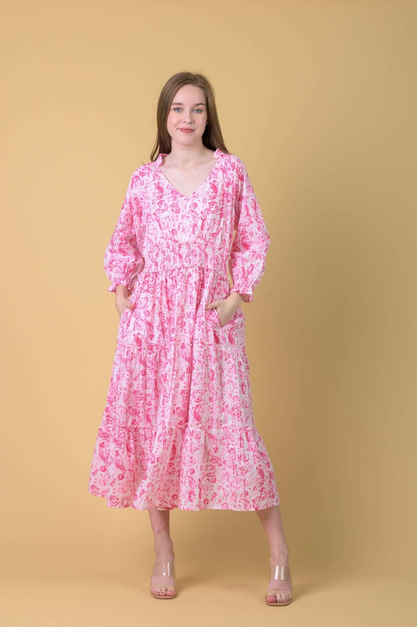 Dream Fashion Handprint Dream Apparel Jocelyn Dress Cleo Pink
