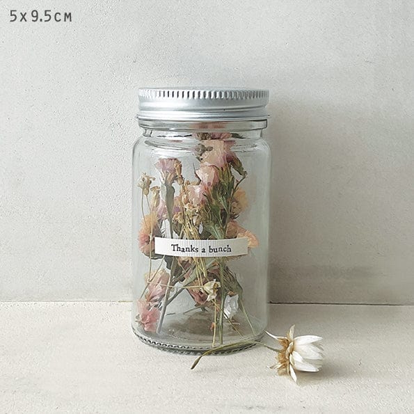 East of India Homewares East of India Dried Flowers in a Jar Thanks