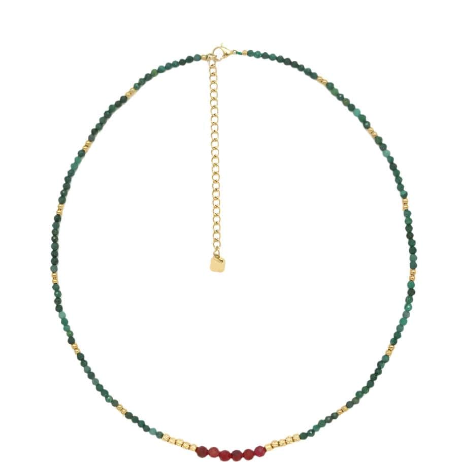 Habaha Jewellery Habaha Green Tourmaline Red Mix Necklace