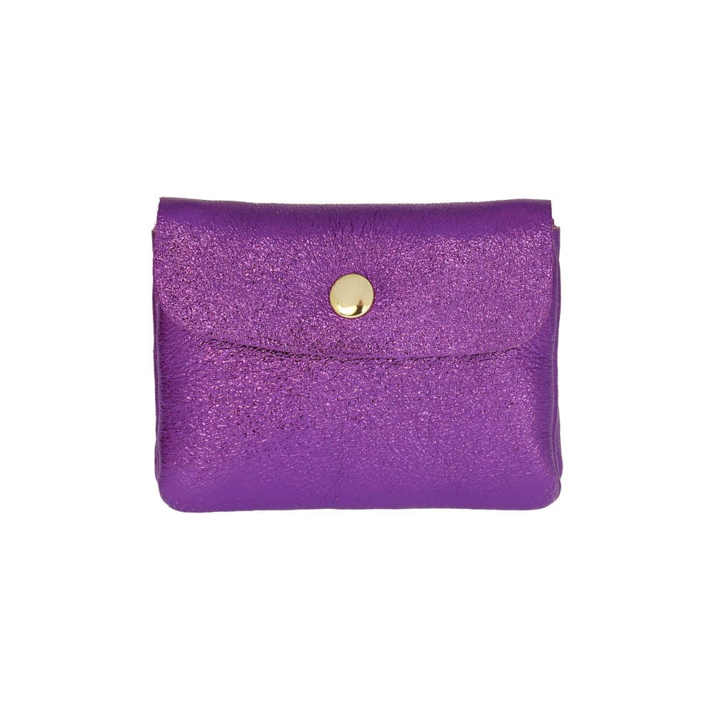 Les Cleias Accessories Violet Les Cleias Metallic Leather Coin Purse
