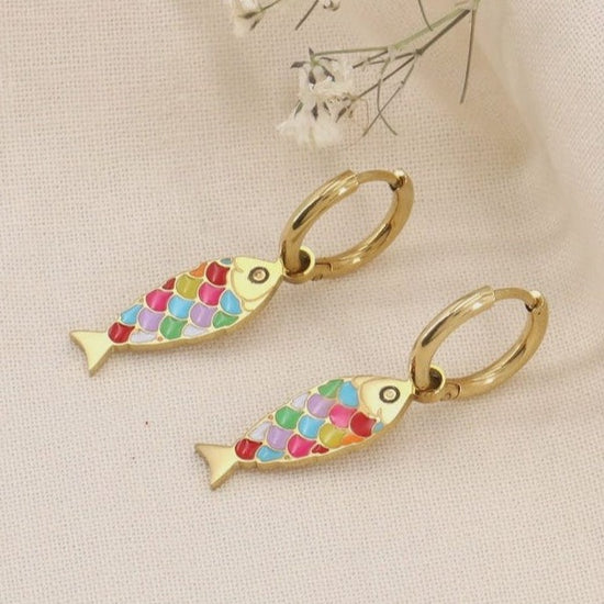 Lilas de Seine Jewellery Lilas de Seine Mini Fish Hoop Earrings