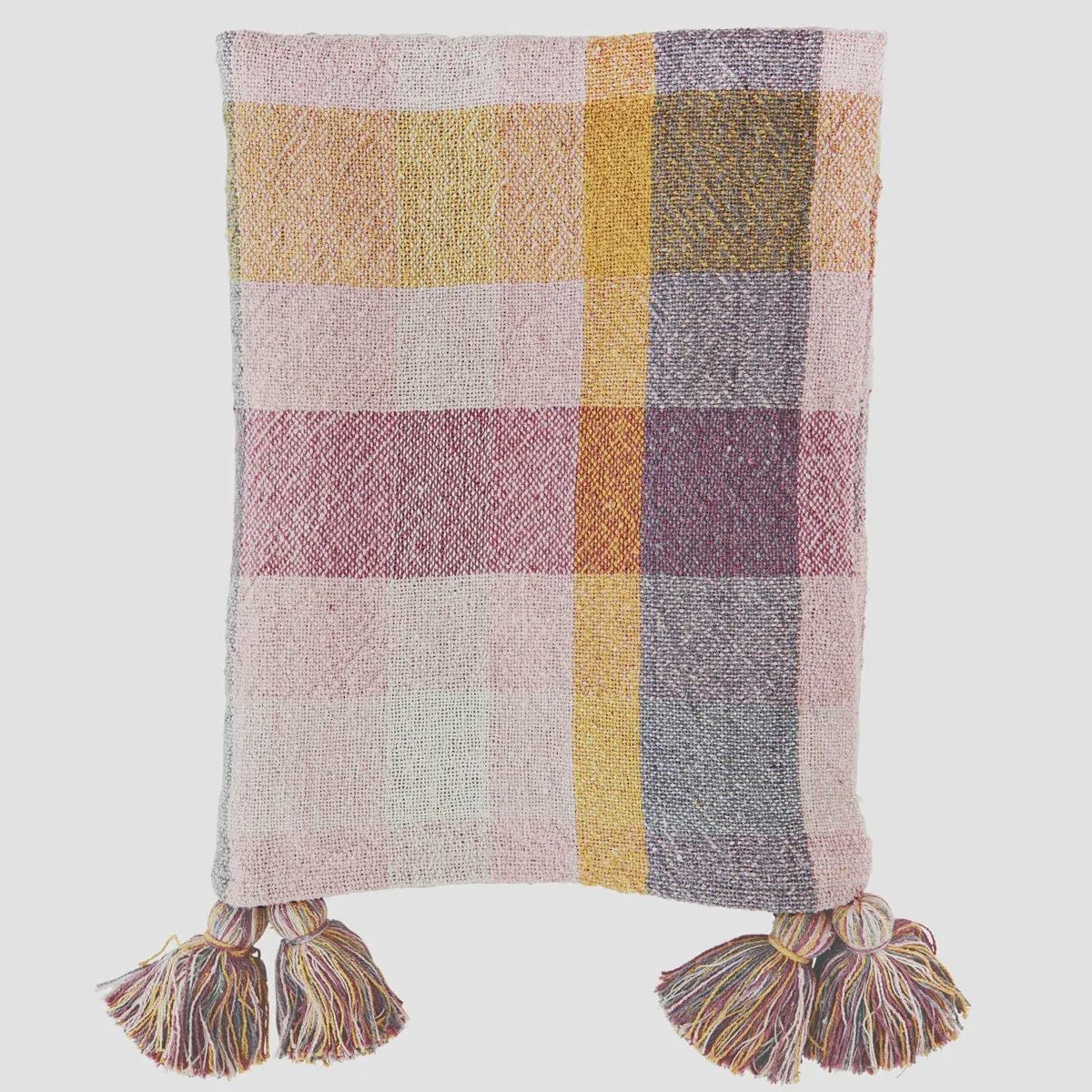 Madam Stoltz Homewares Madam Stoltz Checked Cotton Throw