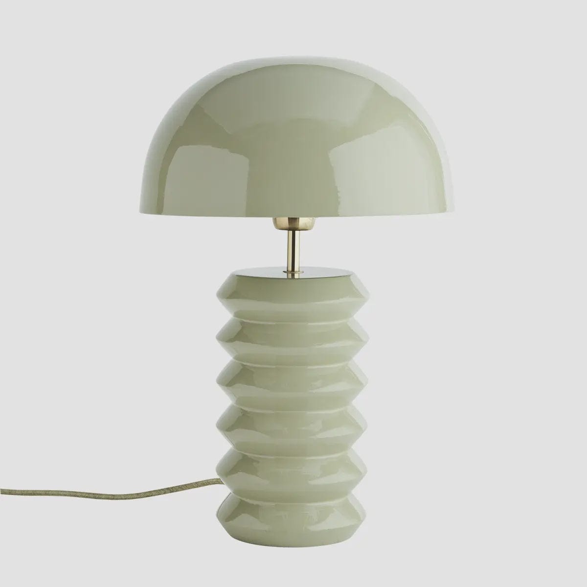Madam Stoltz Homewares Madam Stoltz Enamel Table Lamp Sage Green