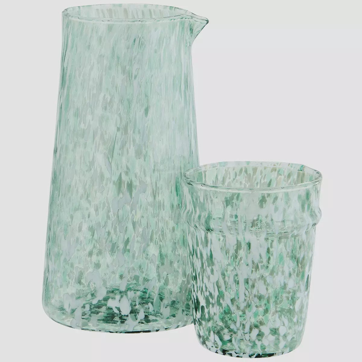 Madam Stoltz Green Glass Jug Precious Sparkle