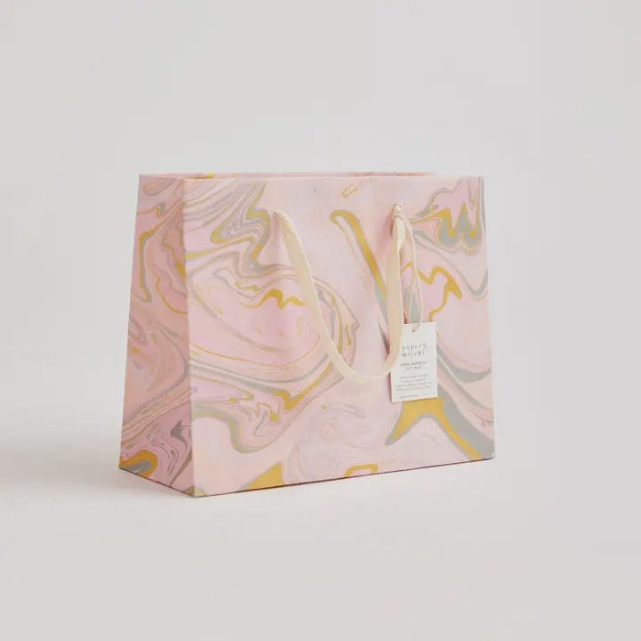 Paper Mirchi Homewares Paper Mirchi Hand Marbled Medium Gift Bag Pastel