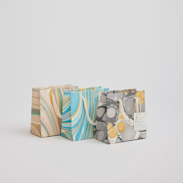 Paper Mirchi Homewares Paper Mirchi Hand Marbled Small Gift Bag Luxe