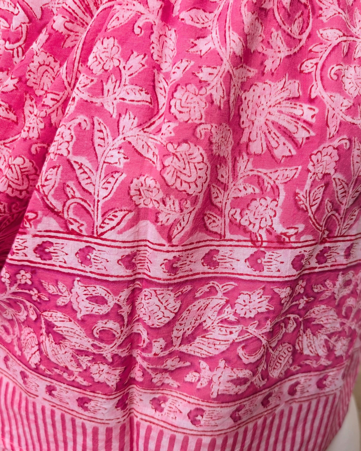 precious sparkle Accessories Bright Pink Floral Stripe Block Print Scarf