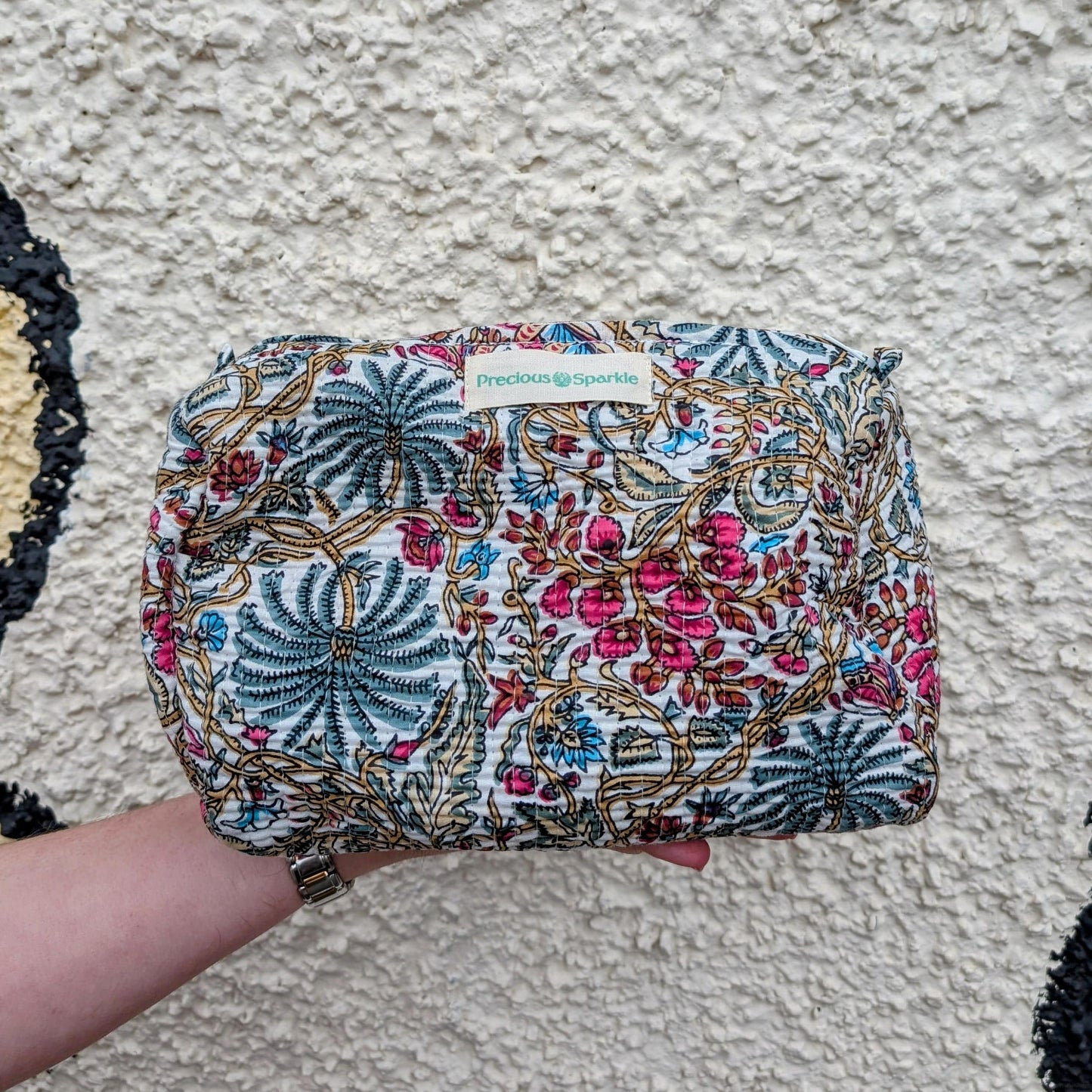 precious sparkle Accessories Butterfly & Flora Quilted Cosmetic Bags Set of 3