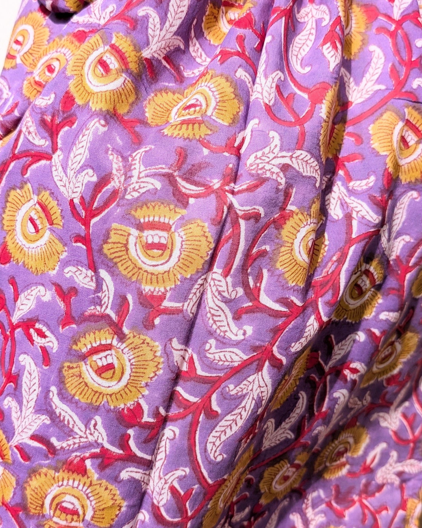 precious sparkle Accessories Purple & Yellow Floral Block Print Scarf