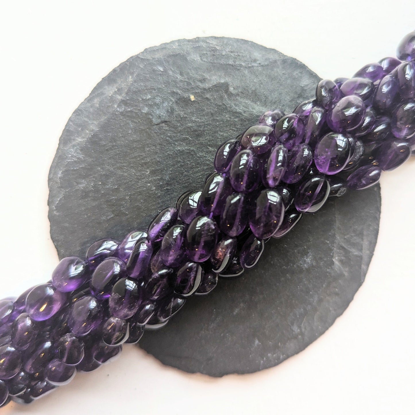 precious sparkle African Amethyst Oval Beads 15