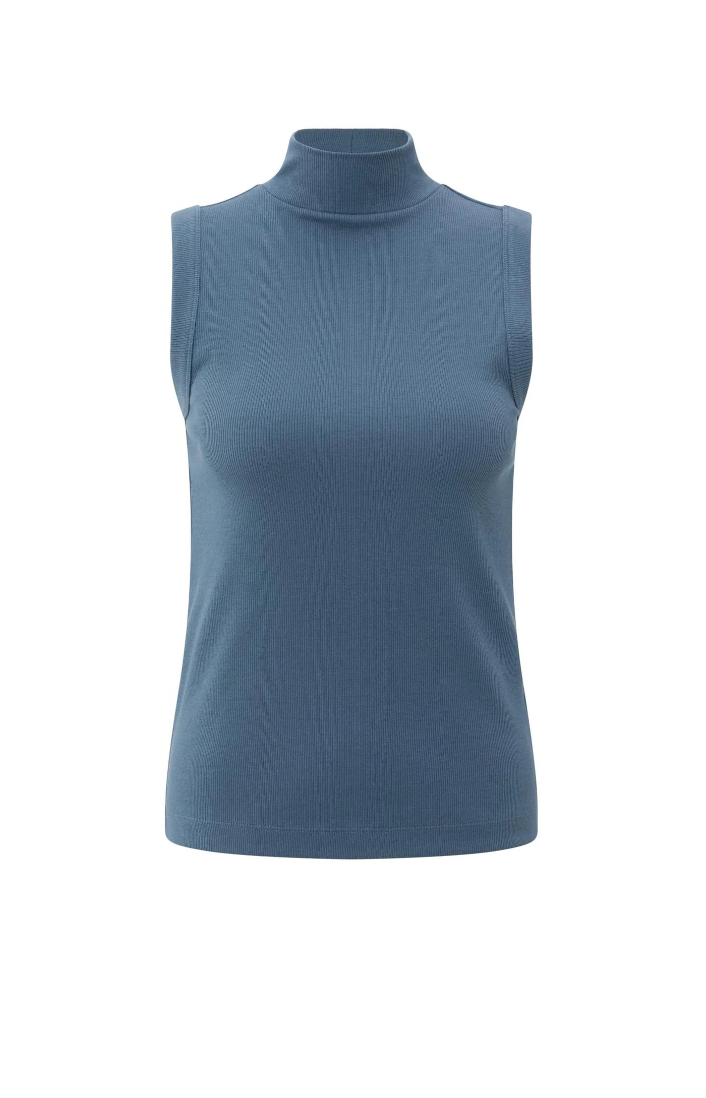 YAYA Ribbed Singlet w/ High Neck - Precious Sparkle