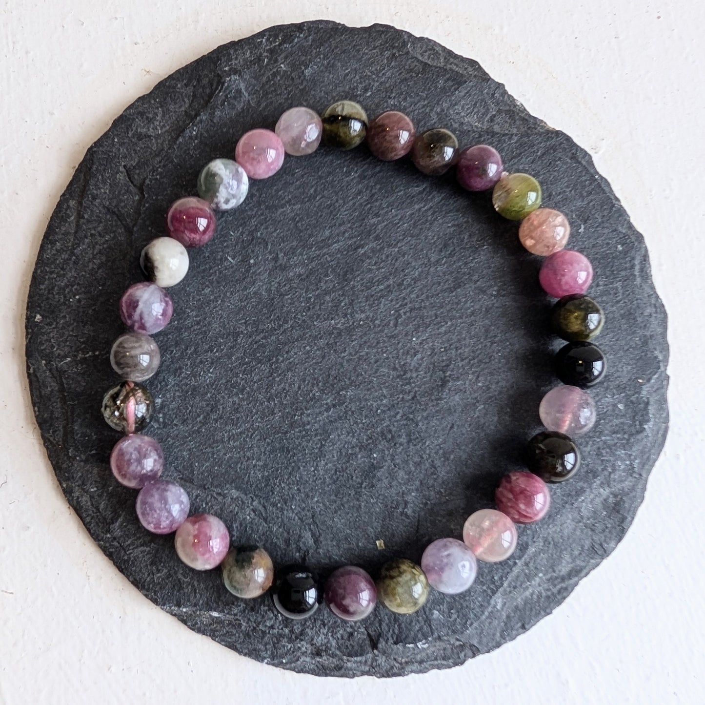 Tourmaline Stretchy Gemstone Bracelet 6mm - Precious Sparkle