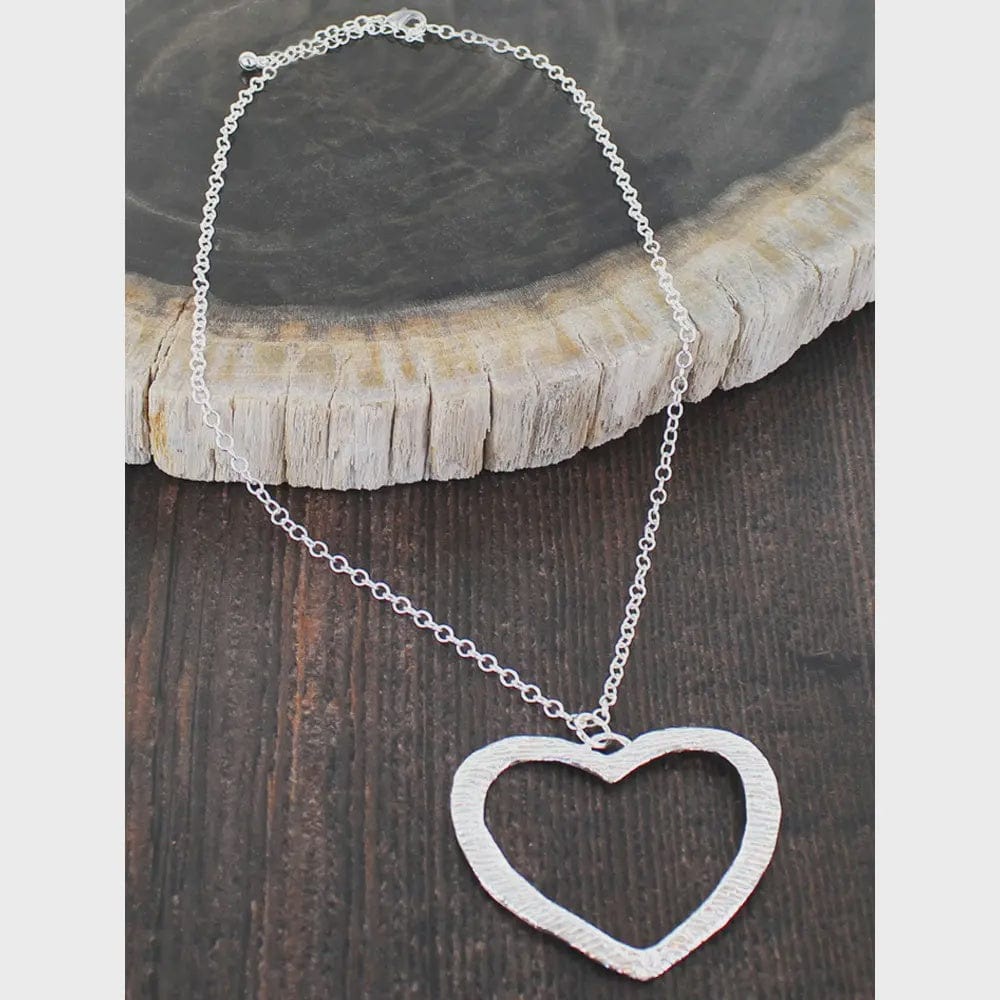 Suzie Blue Jewellery Suzie Blue Chain Necklace with Textured Heart