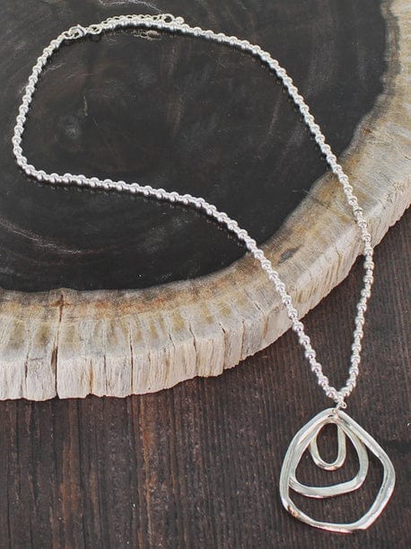 Suzie Blue Jewellery Suzie Blue Silver Ball Necklace Triple Pendant