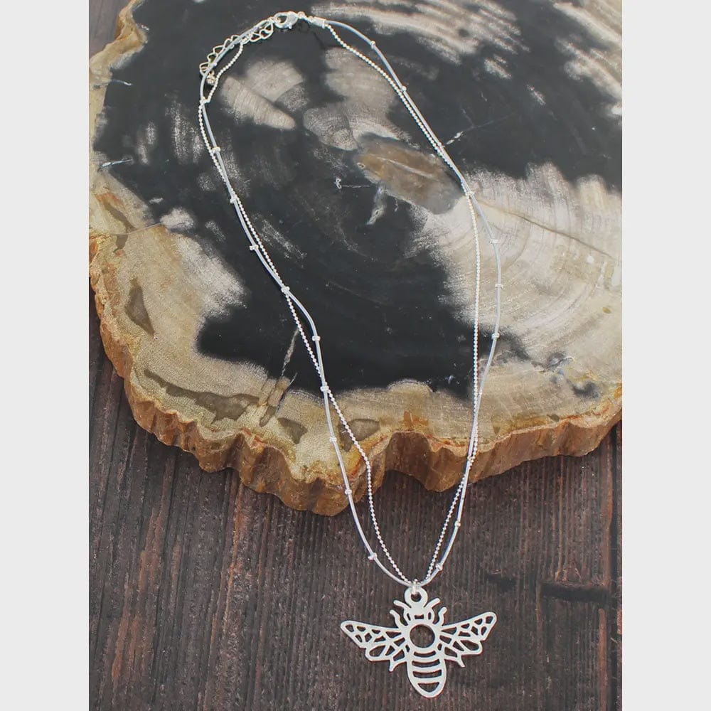 Suzie Blue Jewellery Suzie Blue Simple 2 Strand Necklace with Bee Pendant