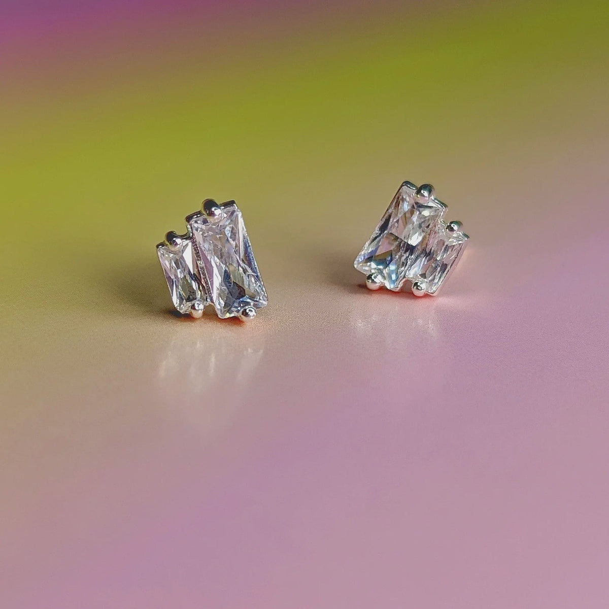 Vurchoo Studs of Hope Twin Baguette Earrings Precious Sparkle