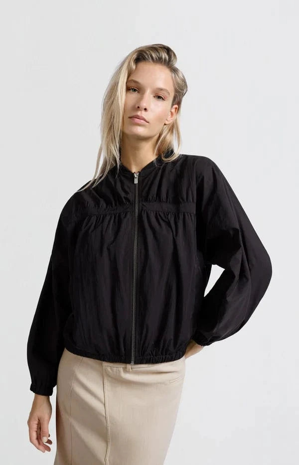 YAYA Fashion Yaya Short Nylon Bomber Jacket Phantom