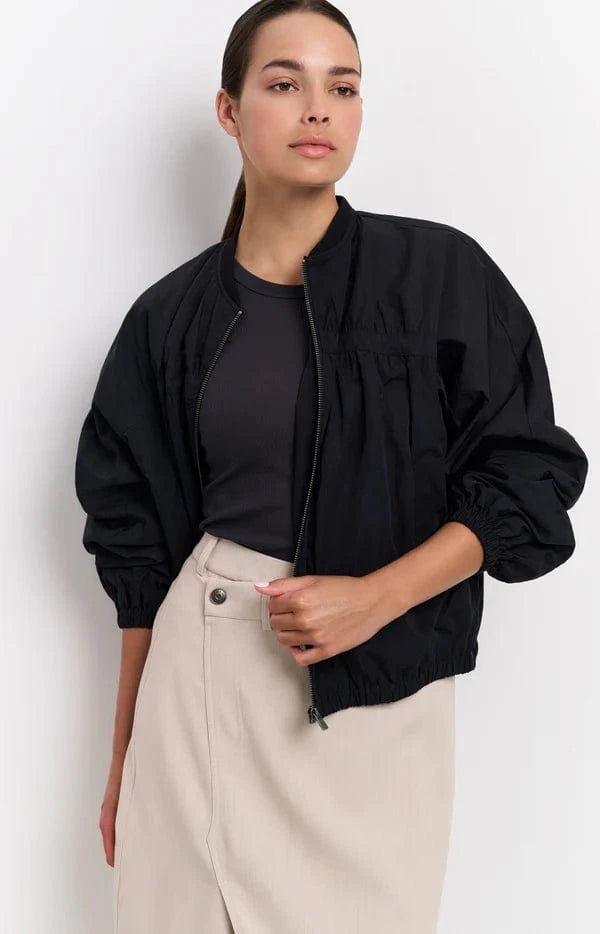 YAYA Fashion Yaya Short Nylon Bomber Jacket Phantom