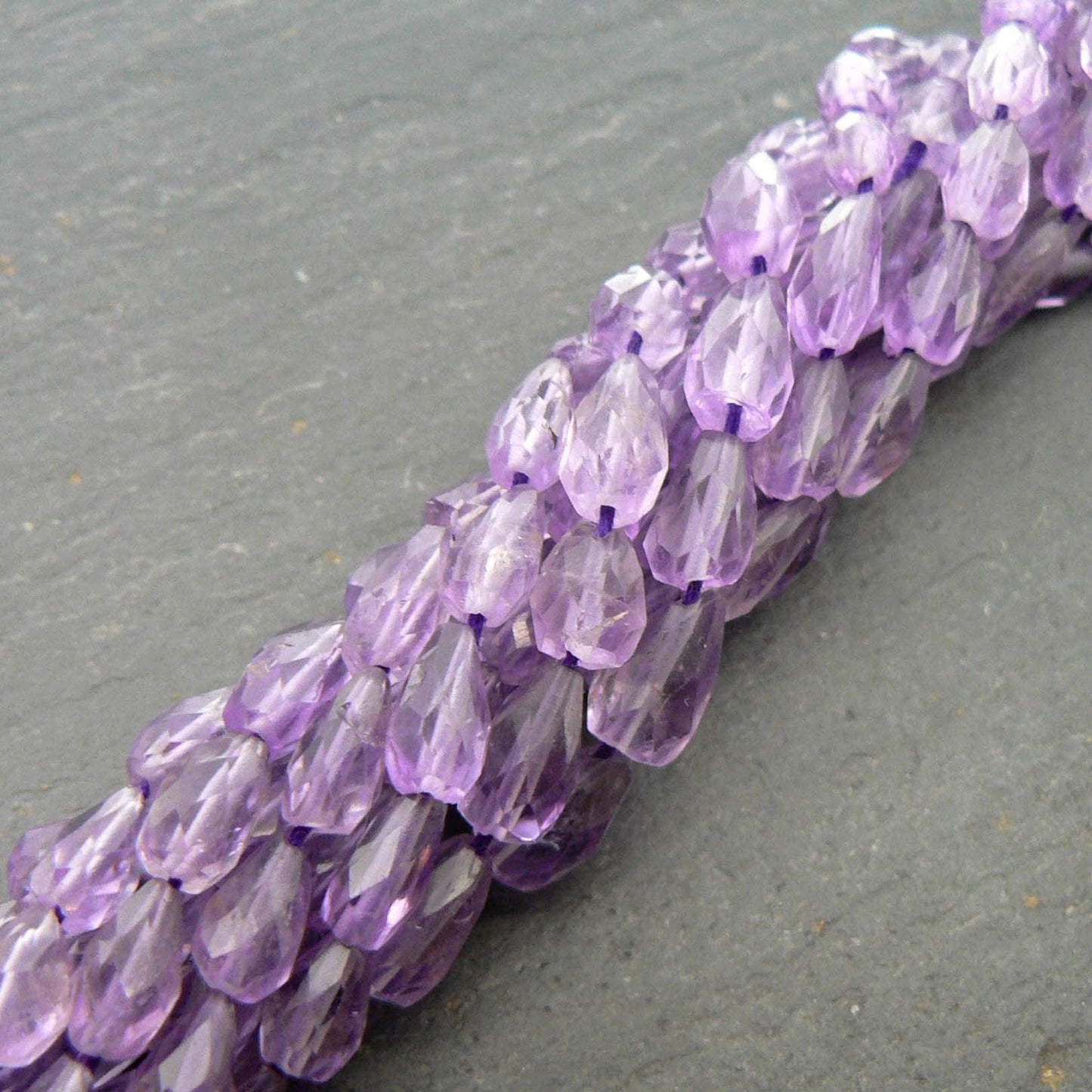 precious sparkle Amethyst Brazilian Faceted Top Drilled Drop Beads 15