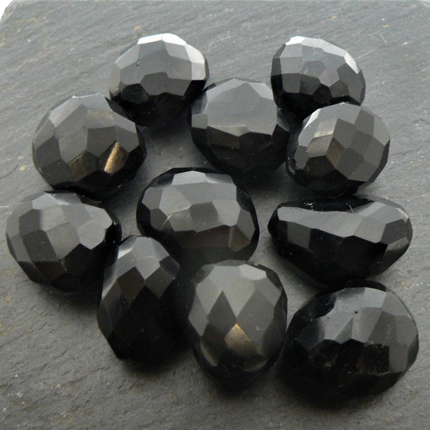 precious sparkle Black Onyx Faceted Nugget Beads (per bead)
