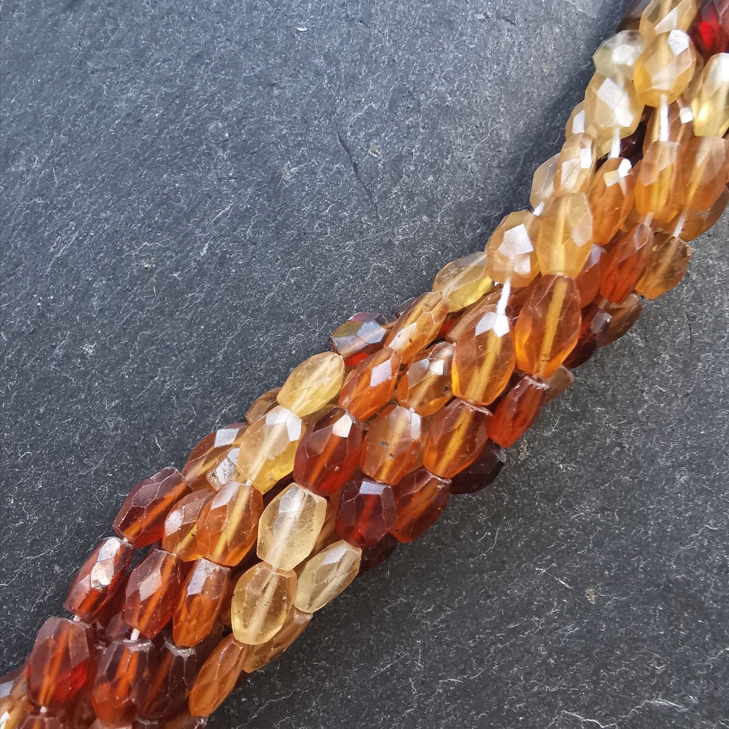 precious sparkle Hessonite Garnet Faceted Oval Beads 15