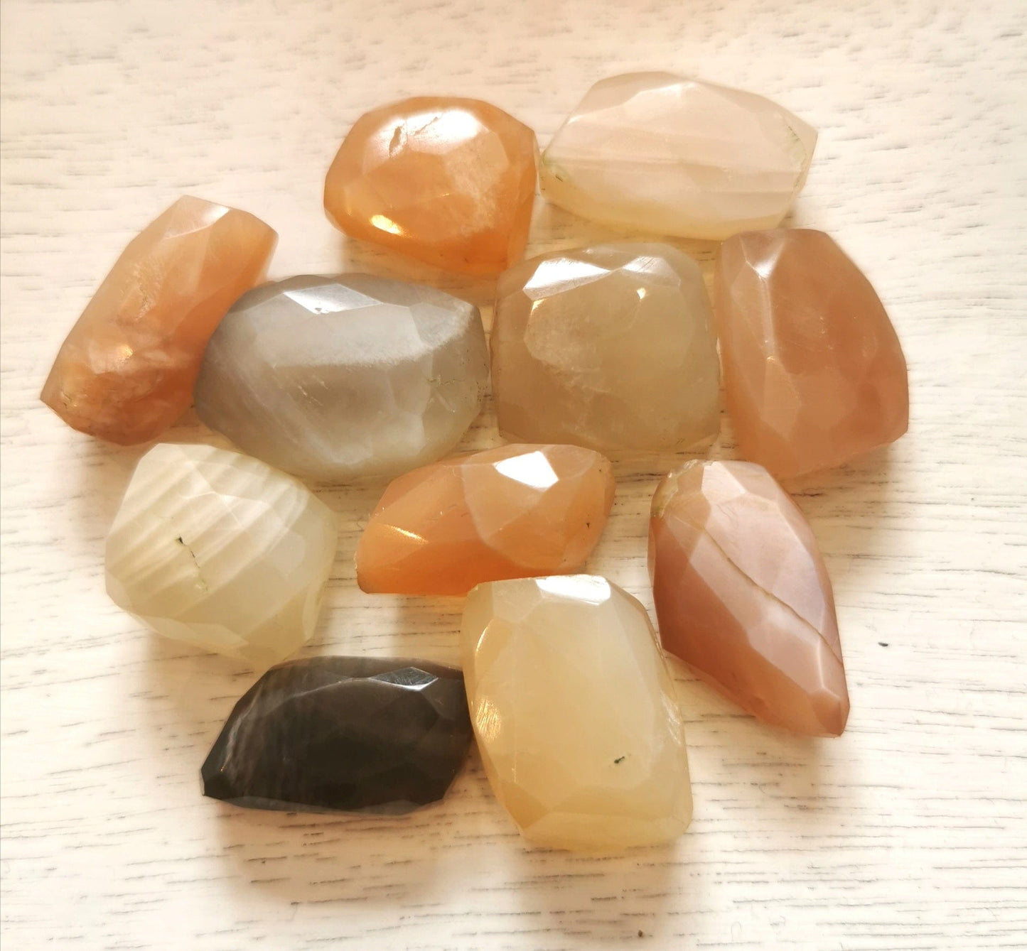 Precious Sparkle Multi Moonstone Faceted Nugget Beads (per bead)