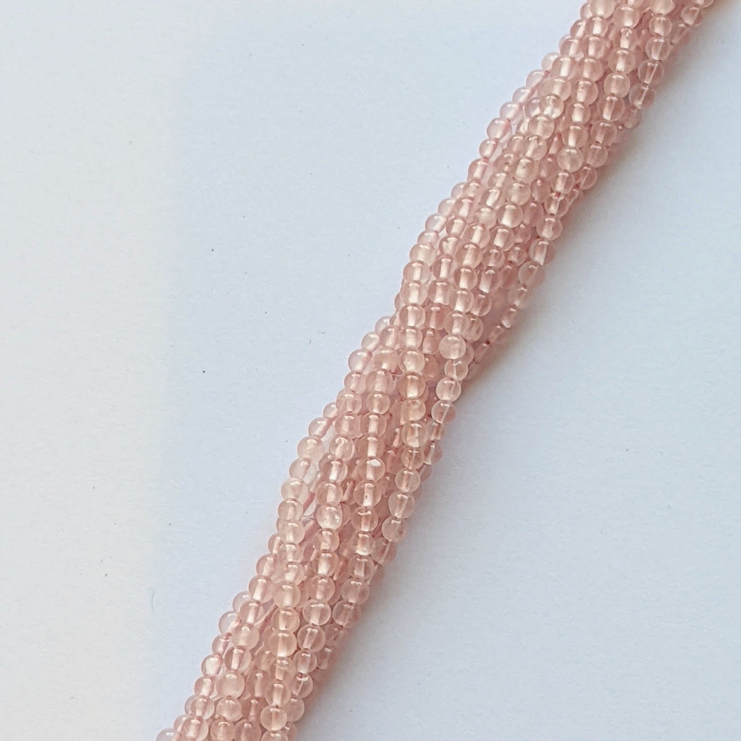 precious sparkle Rose Quartz 3mm Round Beads 15