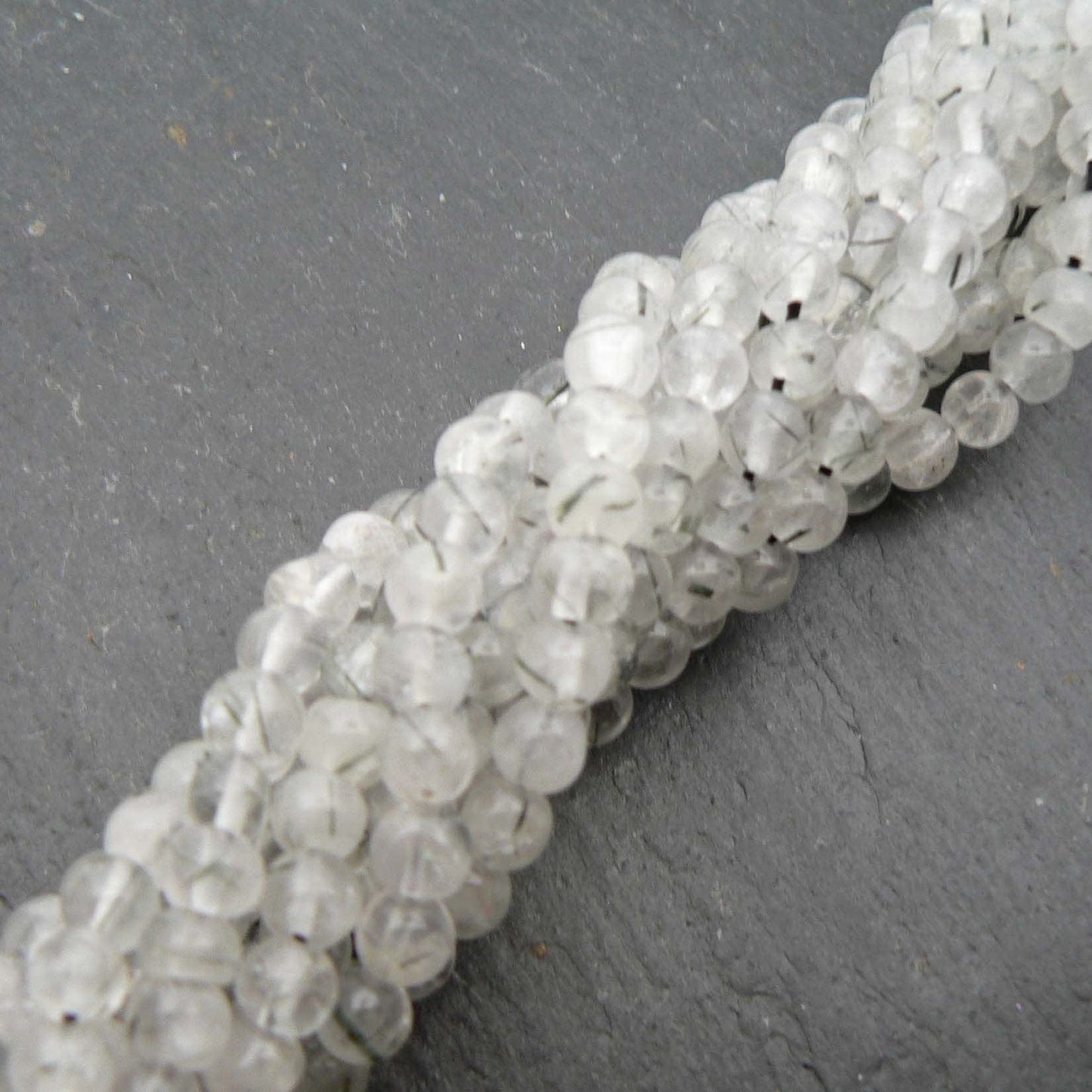 precious sparkle Rutile Quartz 4mm Round Beads 15