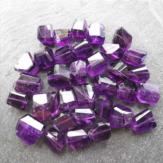 Precious Sparkle size / small Amethyst Faceted Nugget Bead (per bead)