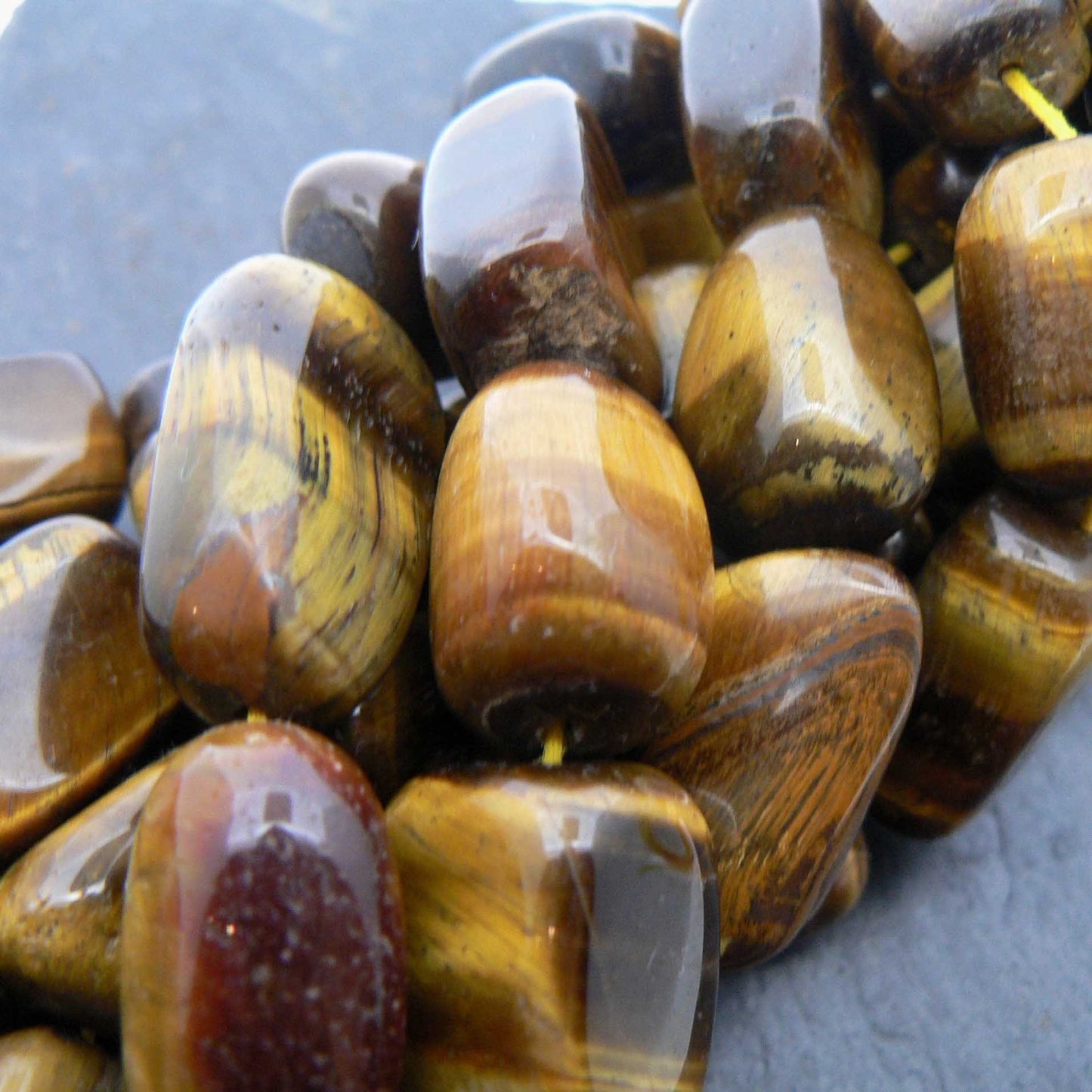 Precious Sparkle Tiger Eye Plain Nugget Beads (per bead)