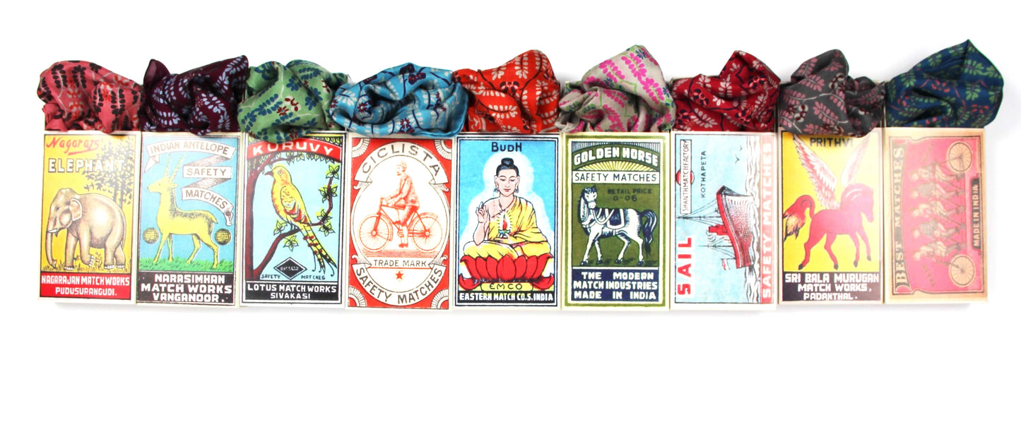 Les Belles Vagabondes Mini Alice Almond Silk Scarf - Precious Sparkle