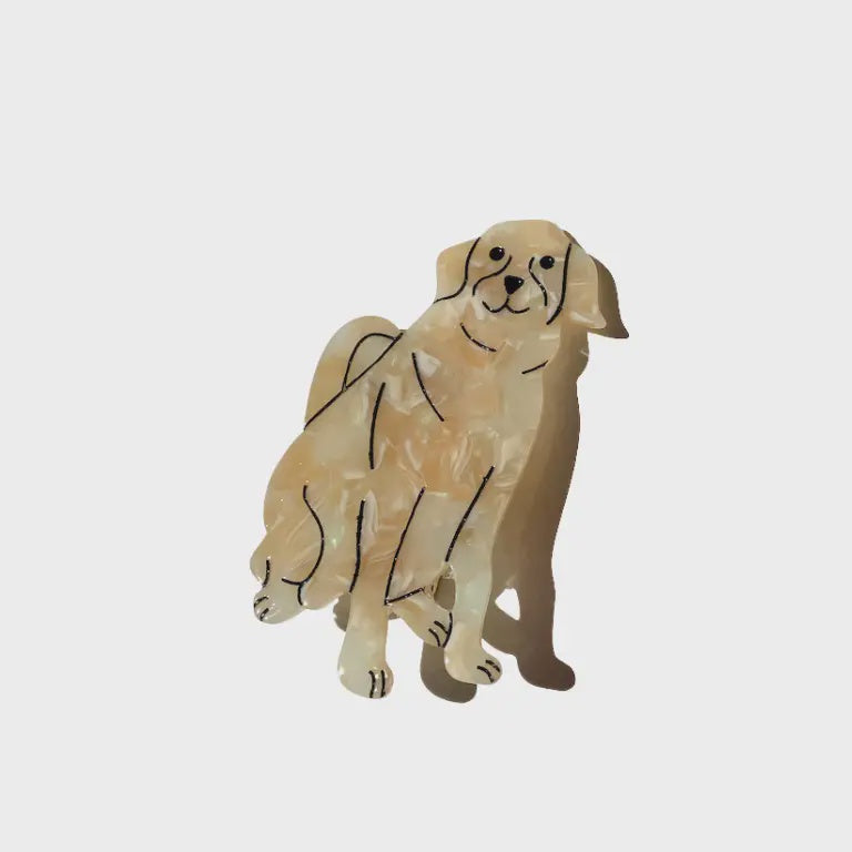Golden Retriever Dog Barrette Hair Clip