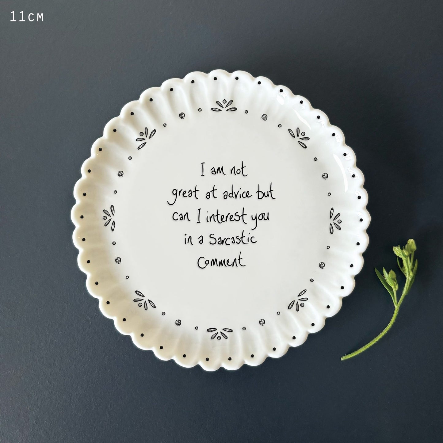 East of India Scallop Coaster-I Am Not Great at Advice - Precious Sparkle