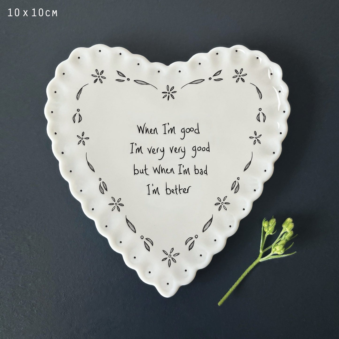 East of India Heart Scallop Coaster- When I'm Good - Precious Sparkle