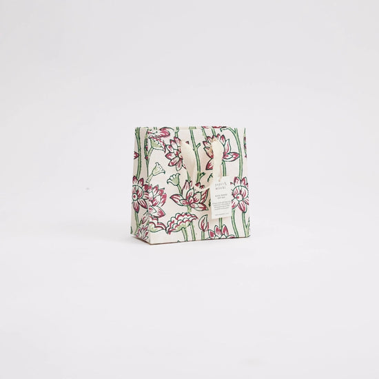 Paper Mirchi Hand Block Printed Small Gift Bag Cherry
