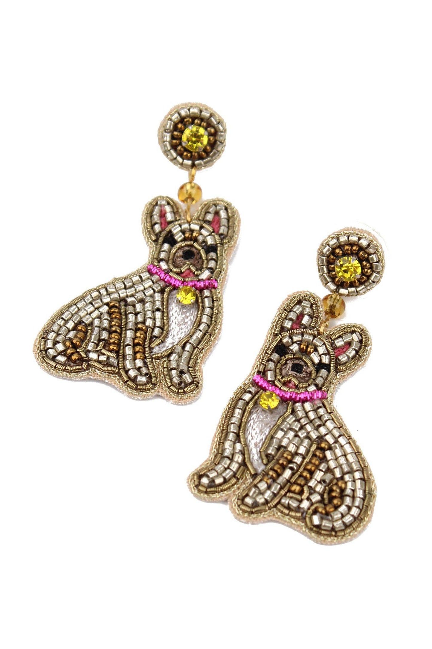My Doris French Bulldog Beaded Earrings