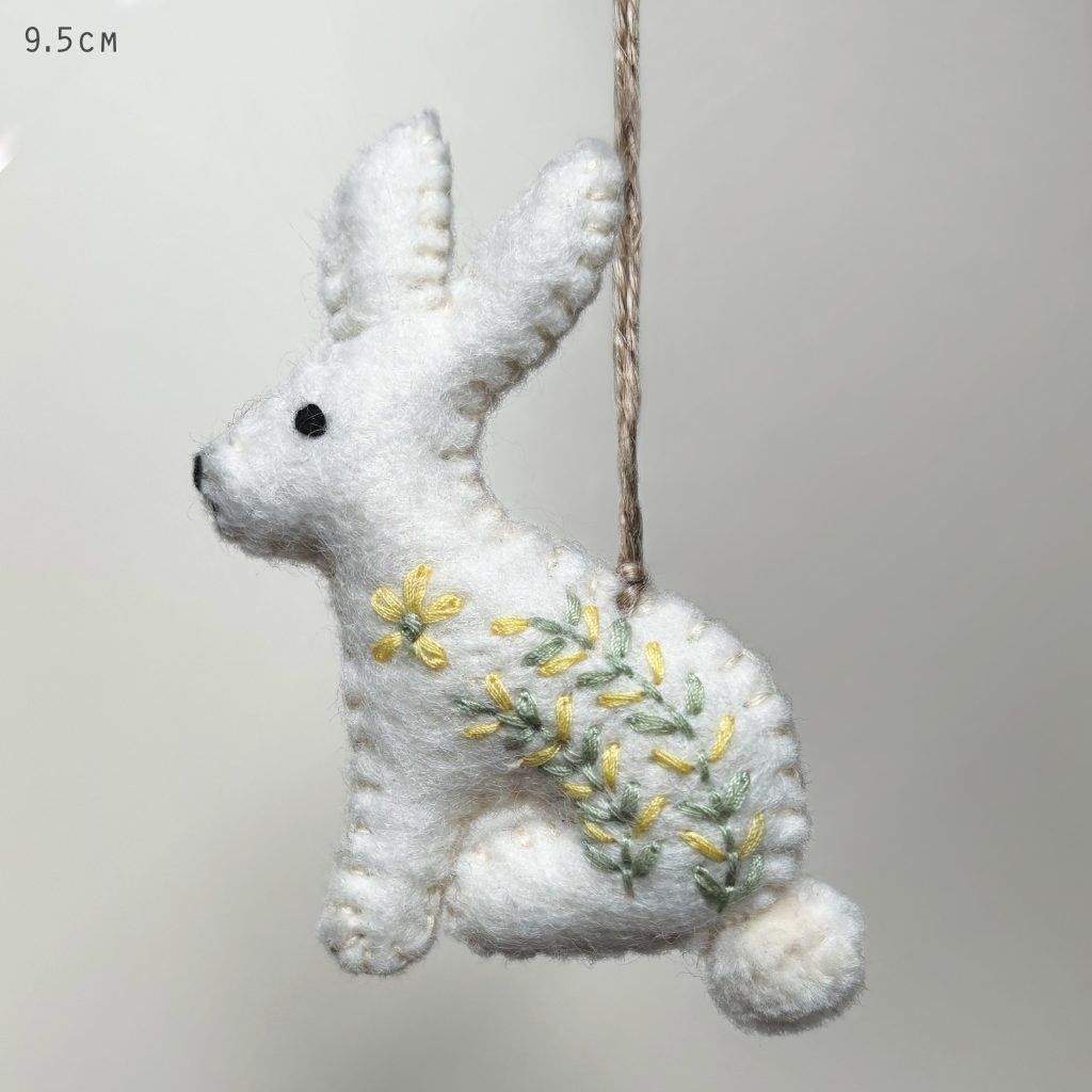 East of India Hanging Embroidered Rabbit- Large